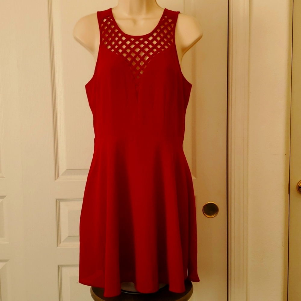 Forever 21 | burgundy lattice strappy dress. 